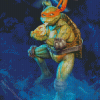 Ninja turtle eating pizza Diamond Paintings