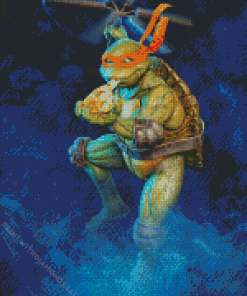 Ninja turtle eating pizza Diamond Paintings