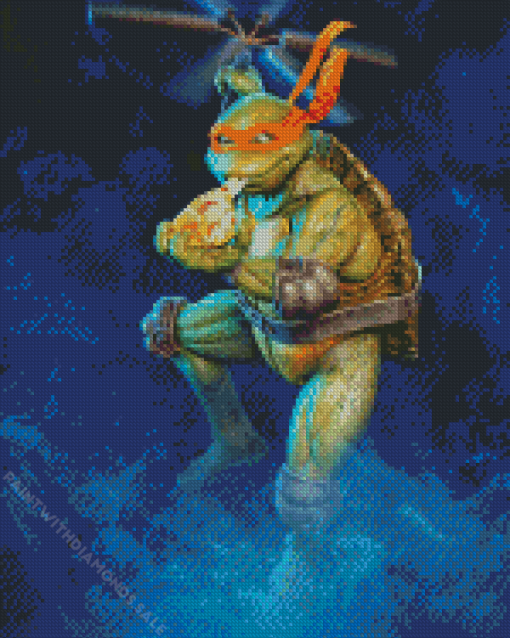 Ninja turtle eating pizza Diamond Paintings