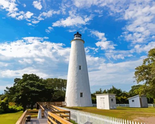 Ocracoke lighthouse Diamond Paintings