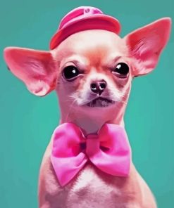 Pink chihuahua dog Diamond Paintings