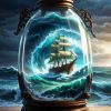 Pirate ship in bottle Diamond Paintings