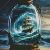 Pirate ship in bottle Diamond Paintings