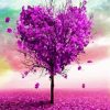 Purple tree heart Diamond Paintings