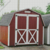 Red Mini barn Diamond Paintings