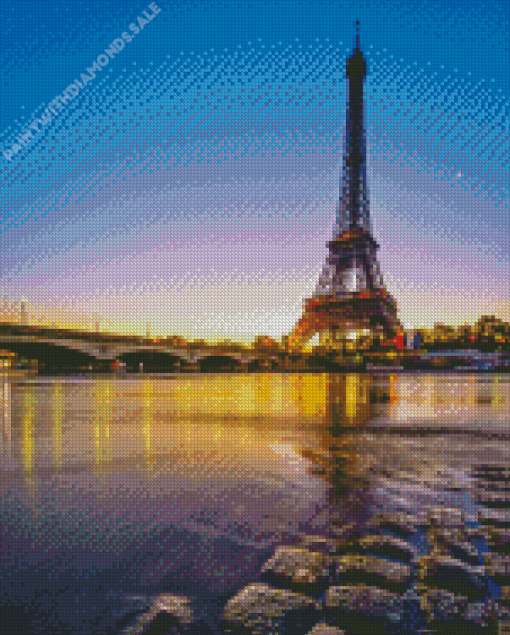 Seine River Eiffel Tower Diamond Paintings