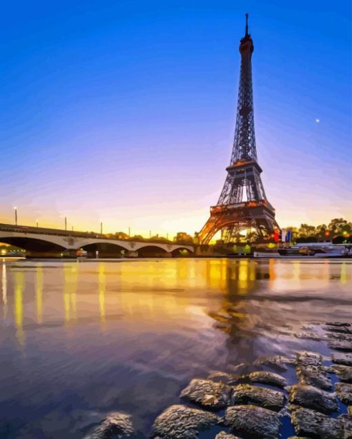 Seine River Eiffel Tower Diamond Paintings