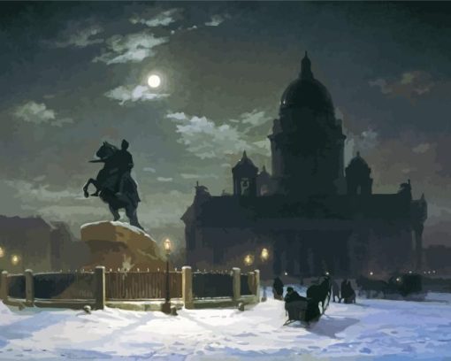 Vasily Surikov Bronze Horseman Diamond Paintings