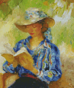 Young Woman Reading Diamond Paintings