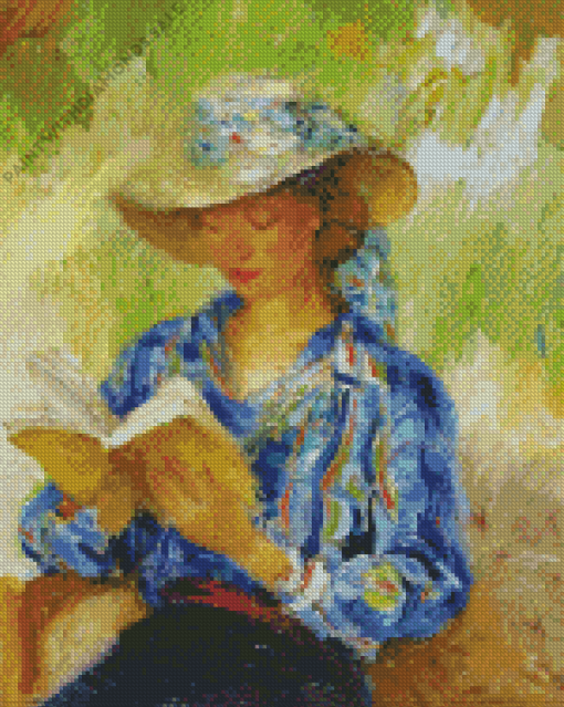 Young Woman Reading Diamond Paintings