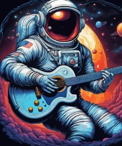 astronaut with guitar Diamond Paintings