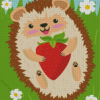 hedgehog and strawberry Diamond Paintings