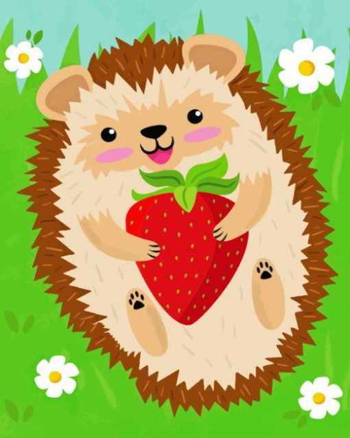 hedgehog and strawberry Diamond Paintings