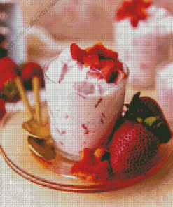 strawberries and cream Diamond Paintings