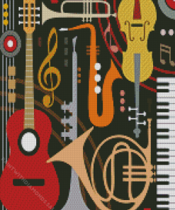 Abstract Musical Instruments Diamond Painting