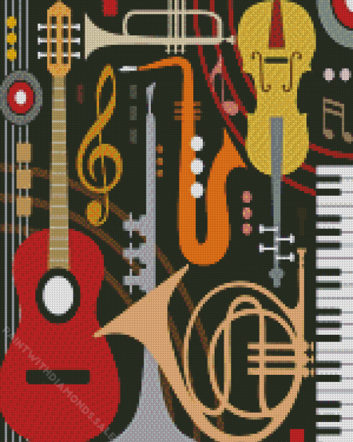 Abstract Musical Instruments Diamond Painting