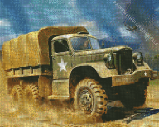 Army Truck Diamond Painting