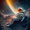 Astronaut Relaxing in Space Diamond Painting