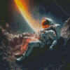 Astronaut Relaxing in Space Diamond Painting