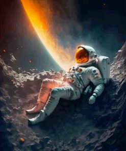 Astronaut Relaxing in Space Diamond Painting