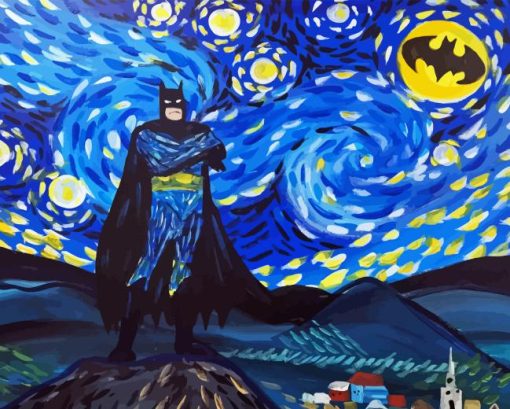 Batman Starry Night Diamond Painting