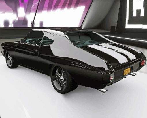 Black And White Chevelle Super Sport Diamond Painting