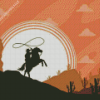 Cowboy Silhouette In Desert Diamond Painting