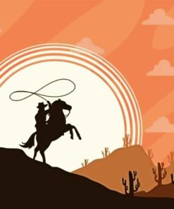 Cowboy Silhouette In Desert Diamond Painting