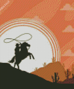 Cowboy Silhouette In Desert Diamond Painting