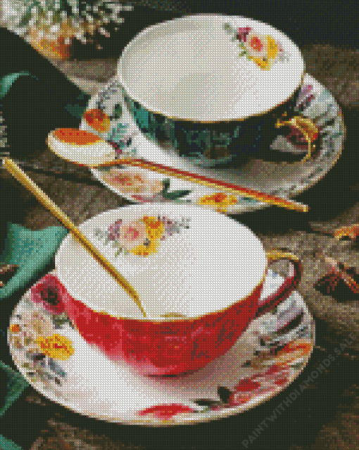 Cup and Saucer Diamond Painting