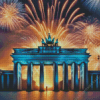 Fireworks Over Brandenburger Gate Diamond Painting