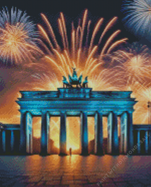 Fireworks Over Brandenburger Gate Diamond Painting