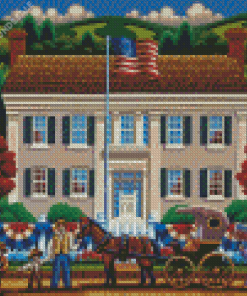 Folk Art Houses Diamond Painting