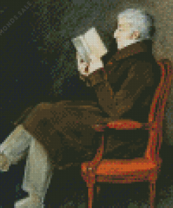 French Man Reading Book Diamond Painting