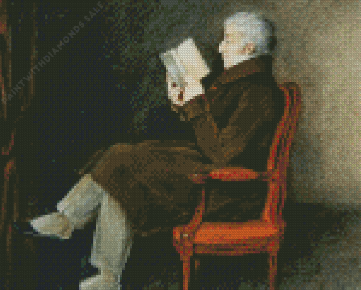 French Man Reading Book Diamond Painting