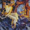 Girl With Elves Maxfield Parrish Diamond Painting