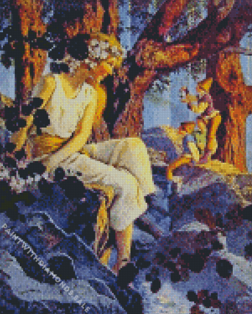 Girl With Elves Maxfield Parrish Diamond Painting