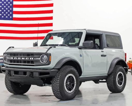 Grey Ford Bronco Diamond Painting