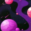 Illustration Purple Planet Space Diamond Painting