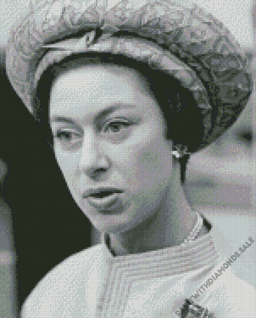 Monochrome Princess Margaret Diamond Painting