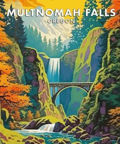 Multnomah Falls Poster Diamond Painting