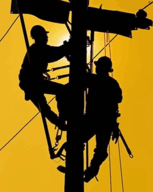 Power Linemen Silhouette Diamond Painting