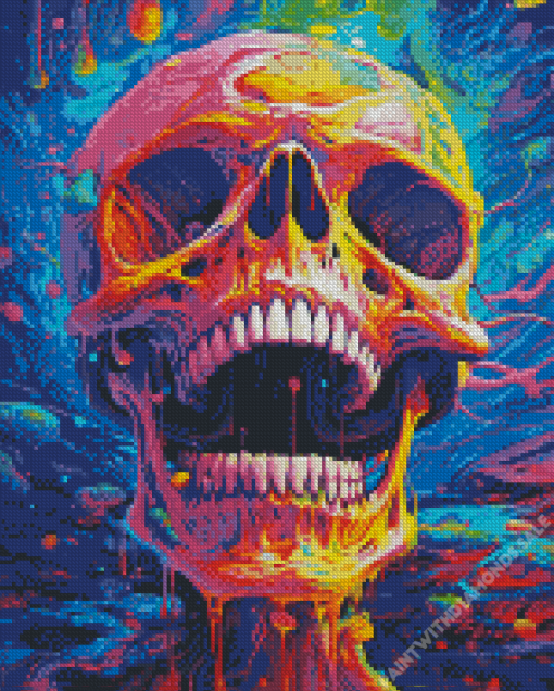 Psychedelic Skull Art Diamond Painting