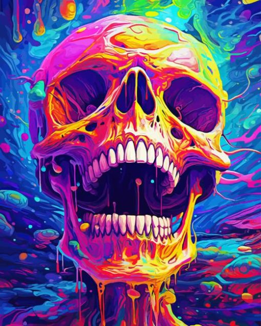 Psychedelic Skull Art Diamond Painting