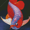 Purple And Red Arowana Fish Diamond Painting