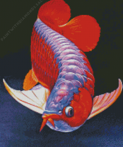 Purple And Red Arowana Fish Diamond Painting