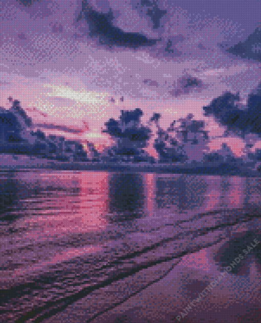 Purple Beach Diamond Painting