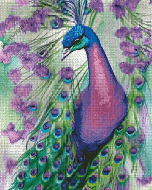 Purple Peacock Art Diamond Painting