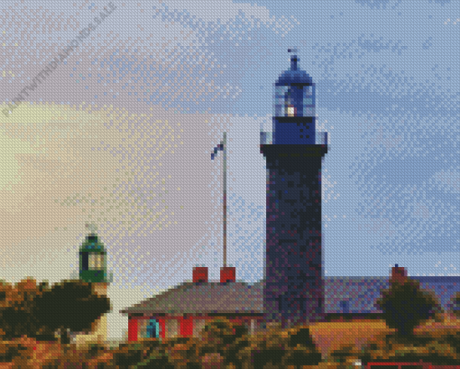 Queenscliff Black Lighthouse Diamond Painting