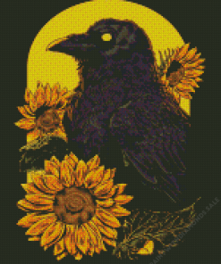 Raven Sunflower Diamond Painting